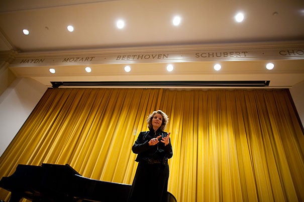 Last winter Bridget Haile ’11, an aspiring opera singer, participated in a master class with famed soprano Renée Fleming (pictured). “Great performers are not always great teachers,” Haile says, “but Ms. Fleming gave me detailed technical advice to improve my singing. She was very generous with her compliments. I’ll never forget that afternoon.”