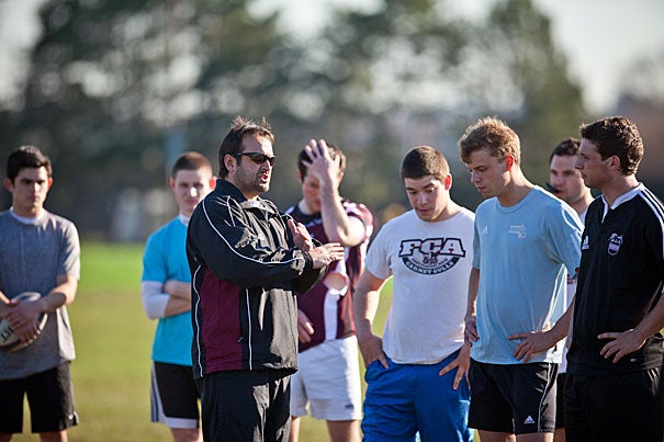 “We can’t afford to take anyone lightly. Harvard rugby is the oldest team in the country, so we’re a great scalp for any team to take,” said Harvard rugby coach David Gonzales (above), who is prepping his team for the upcoming national championships. 