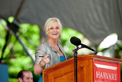 Comedian and actress Amy Poehler delivered the Class Day address, telling seniors that "we all know that Harvard is the Harvard of Harvard. And you can quote me on that.”