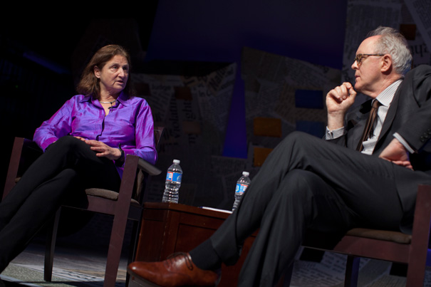 “I still feel the art of photography as trespassing,” said documentary photographer Susan Meiselas, Ed.M. ’71, who received the 2011 Harvard Arts Medal as part of the annual Arts First Festival. John Lithgow '67 moderated the discussion with the artist.