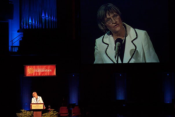 Harvard President Drew Faust delivers the 2011 Jefferson Lecture in the Humanities at the Kennedy Center in Washington, D.C. 