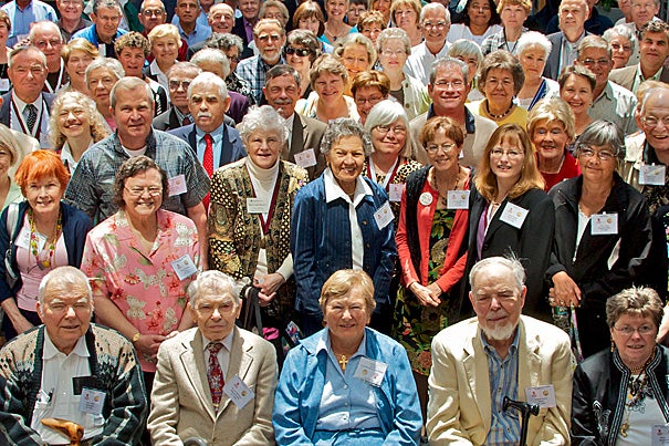 More than 100 Joslin 50-Year Medalists gathered at Joslin Diabetes Center, a Harvard Medical School affiliate, on June 4.  Joslin scientists spotted unusual and positive health trends among the 50-Year Medalists, which led to the launch of the Medalist Study in 2005.

