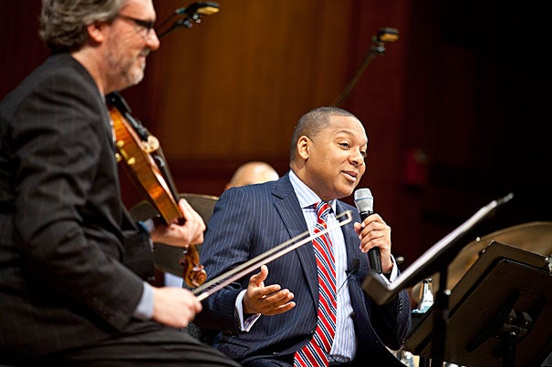 Wynton Marsalis' second lecture, “The Double Crossing of a Pair of Heels: The Dynamics of Social Dance and American Popular Musics,” will be at Sanders Theatre on Sept. 15. Marsalis' lecture will be accompanied by performances by acclaimed dance professionals Jared Grimes, Nelida Tirado, Eddie Torres Jr., Heather Gehring, and Lou Brockman.
