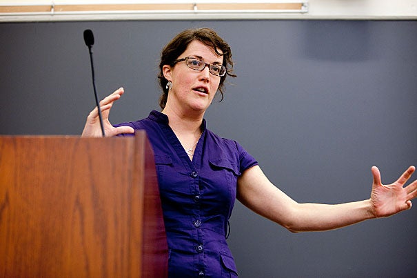 “If you tell a young child too early that you’re going to leave, they can’t remember much. And when a spouse is upset that someone is leaving they might not prepare the child for his departure,” said Margaret Sheridan, a psychologist and instructor in pediatrics at Harvard Medical School, speaking at the first seminar in a series by the Harvard College Veterans Engagement Initiative.
