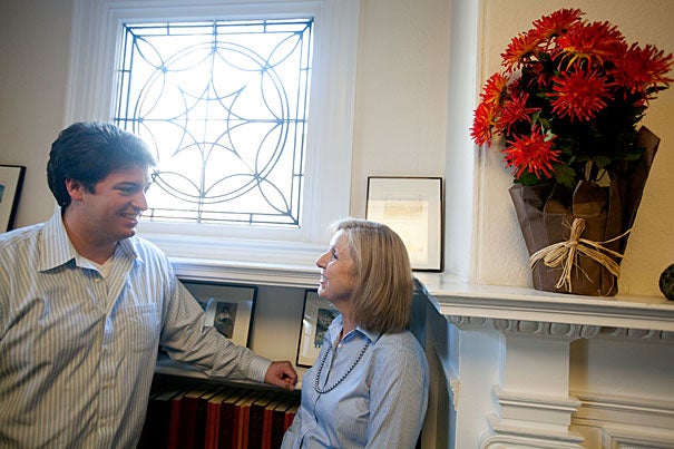 “For the right person coming out of Harvard, the military can be the perfect next step,” said Robert Wheeler ’05, M.B.A. ’11 (left), who served three years as an Army officer. Nancy Saunders (right), director of undergraduate career programming and advising at OCS, said the new pamphlet “absolutely fills a void for us.” “We want to educate students about all of the options ...," she added.