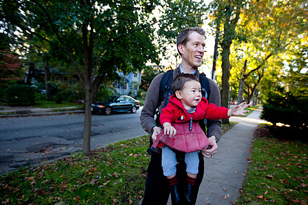 “We do our own vetting and work with people to see if it’s a good fit,” said WATCH user Charles Davis, professor of organismic and evolutionary biology, with son Leo. “But having [access to] the local community and parents in a similar boat is more comforting in terms of making that choice.”