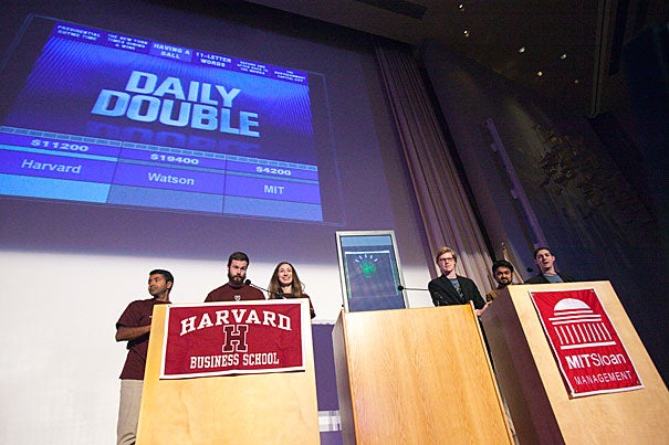 Harvard Business School and MIT Sloan students put IBM's groundbreaking, “Jeopardy!”-winning computer to the test in a live match-up. But outsmarting Watson, it turns out, is a not-so-elementary task.