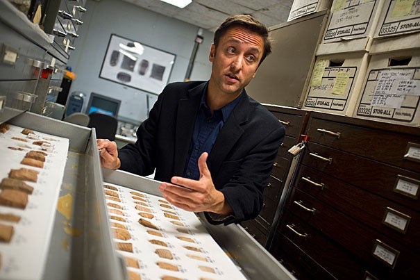 Adam Aja, an assistant curator at the Semitic Museum, is leading a project, powered with student participation, to preserve clay tablets with ancient writing on them by baking them. “This is the best treatment you can do," he said. "They’ll be as stable as any ceramic pot and can be handled.”