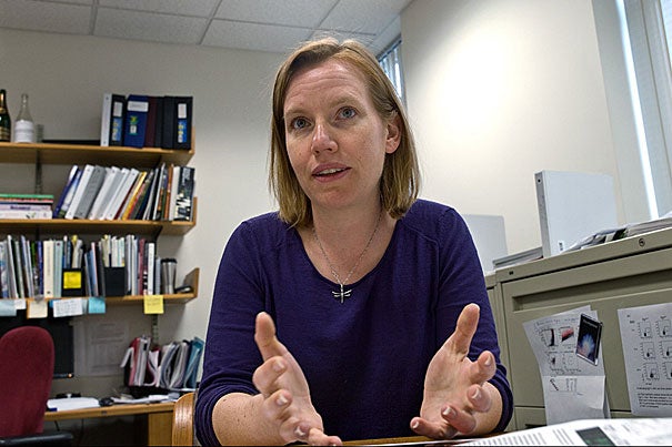 In a study, researchers report that defects in the regeneration of the myelin sheaths surrounding nerves, which are lost in diseases such as MS, may be at least partially corrected after exposing an old animal to the circulatory system of a young animal. The research was led by Associate Professor Amy Wagers (above) of Harvard’s Department of Stem Cell and Regenerative Biology and the Harvard Stem Cell Institute.