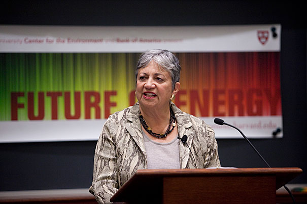 Mary Nichols, chair of the California Air Resources Board, attributed the waning momentum behind climate change legislation to the nation’s economic struggles and predicted that momentum will pick up as the economy improves. Nichols presented at Harvard's Future of Energy lecture series.