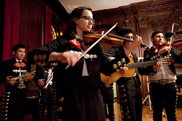 Harvard undergraduates have a long tradition of making their own music, with new outlets for their talents and interests being added all the time. Students participate in more than 50 musical groups, ranging from the Mozart Society Orchestra to Mariachi Véritas de Harvard (pictured). The registrar’s office says that more than 20 percent of undergraduates list music as a valued extracurricular activity.
