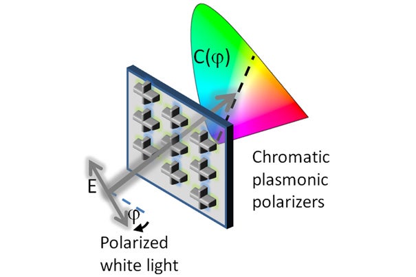 The color output of a new type of optical filter depends on the polarization of the incoming light.