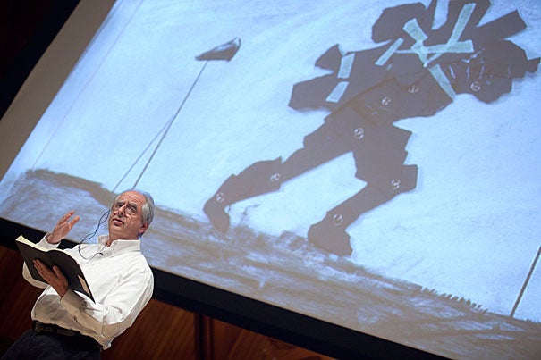 William Kentridge, who is delivering this year's Norton Lectures, calls his series “Six Drawing Lessons.” The next lecture will be March 27 at Sanders Theatre.