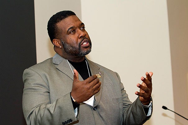 The Rev. Jamie Washington, a founding member of the Social Justice Training Institute, offered “10 tips” for engaging with BGLTQ issues during his keynote address at the opening of the new Office of BGLTQ Student Life.