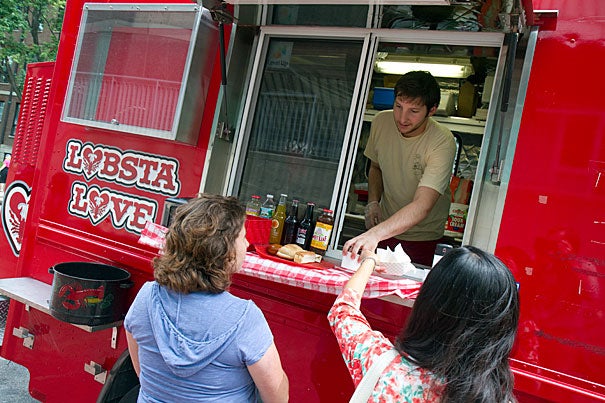 Lobsta Love's Sam Williams gives his customers the best in New England cuisine. On Tuesdays and Sundays the food trucks make their way to Harvard's campus, bringing their unique menus and character along for the ride.