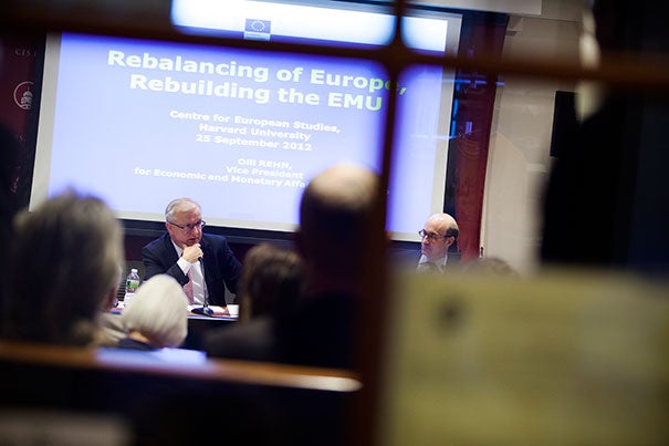 “I’m convinced that all this hard work will start bearing fruit in the not-too-distant future, and in fact the first signs are already visible,” said Olli Rehn, vice president of the European Commission, about progress in the wake of the Euro crisis. 