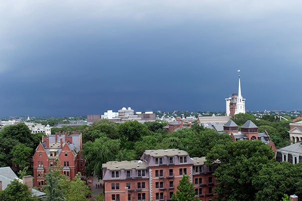 Harvard suspended most operations for Monday because of the giant storm.