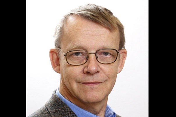 Hans Rosling will speak about his global health disparities work to 200 undergraduate students and faculty at a dinner given in his honor by the masters of Winthrop House. He will present the Pickard Lecture for the Harvard Statistics Department, the co-sponsor of his visit, on Oct. 25 at noon in Payne Hall.