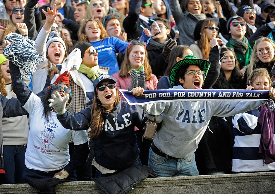 Yale fans had something to cheer about early, but needed consoling by game's end in 2010, as Harvard won, 28-21. 