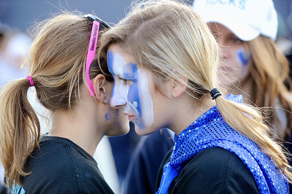 Yale students commiserate after the game in 2009. They had reason to feel blue after losing yet another edition of The Game, their eighth loss in nine years, as they fell to the Crimson, 14-10.
