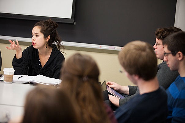 On campus for a five-week residency, Harvard graduate Calla Videt (above) worked with Harvard geneticist Jonathan Beckwith and his students to create a play addressing the complex issues in Beckwith's class “Social Issues in Biology.” Performances will be held April 12-14.