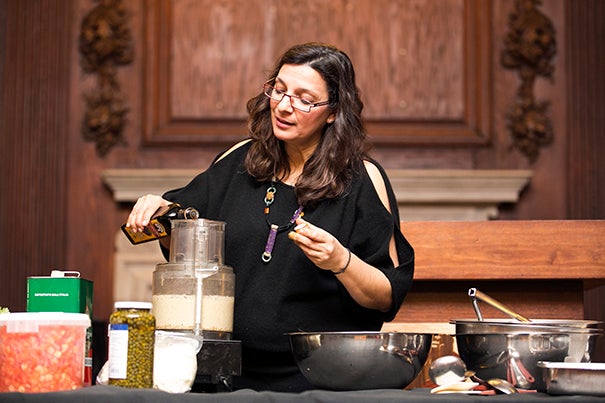While Americans have been bombarded with news of the Mediterranean cuisine’s healthfulness, said chef Diane Kochilas, they don’t always know about the diet’s “indulgence factor.”  “It’s not a monastic cuisine,” she said. “It’s a cuisine that’s meant to be shared. It’s hearty, it’s user-friendly, and it’s convivial." Kochilas' visit was sponsored by the Food Literacy Project at Harvard University Dining Services.