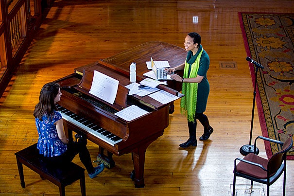 Radcliffe fellow and classically trained pianist Tsitsi Jaji uses her musical expertise and knowledge of comparative literature to explore how composers of African descent set poetry to music for solo voice and piano. She will perform today at 4 p.m. in the Radcliffe Gymnasium.
