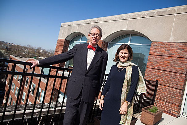 During his year at the Harvard Alumni Association helm, Carl F. Muller ’73, J.D. ’76, M.B.A. ’76, called upon alumni to view Harvard as a powerful thread that connects their past, present, and future lives. Incoming President Catherine A. Gellert ’93 intends to build on Muller’s vision as she works to inspire alumni to engage and connect. 
