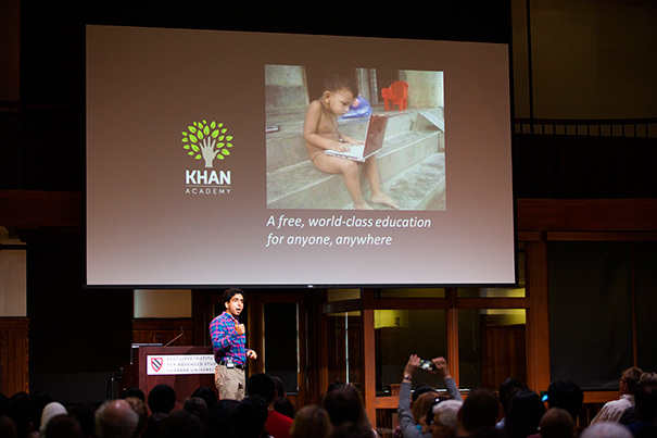 Salman Khan's nonprofit, Khan Academy, offers, at no cost, entertaining and informative videos, online lessons, and interactive software tools that he hopes will help transform teaching and learning.