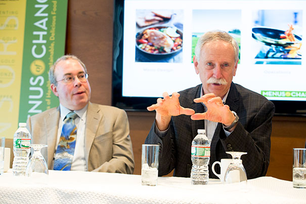 The three-day leadership summit “Menus of Change: The Business of Healthy, Sustainable, Delicious Food Choices" featured a broad spectrum of speakers. Harvard School of Public Health's Walter Willett (right) said the American diet has improved "but everyone does need to redouble their efforts." Arlin Wasserman, founder of Changing Tastes, a consulting group to Fortune 100 food companies, said Americans now spend 60 cents of each dollar eating out and buying prepared foods, rather than buying ingredients to prepare meals at home.