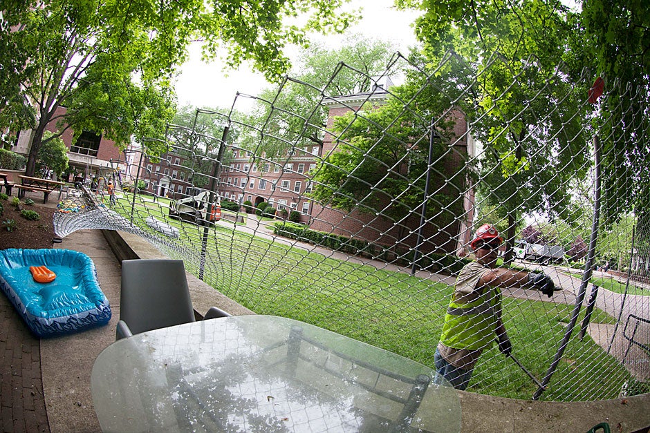 Fisheye views of Quincy House construction at Harvard. Kris Snibbe/Harvard Staff Photographer