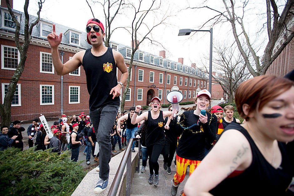 Cabot House residents get crazy as they head to their final freshman dorm during Harvard University Housing Day. Rose Lincoln/Harvard Staff Photographer