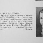From the yearbook of Clarence Agress, Class of 1933, and his entry in the Harvard Gazette upon graduation. Agress returned to campus for Harvard's 362nd Commencement and was greeted by his nephew, Allan Miller (right),  Class of 1954.