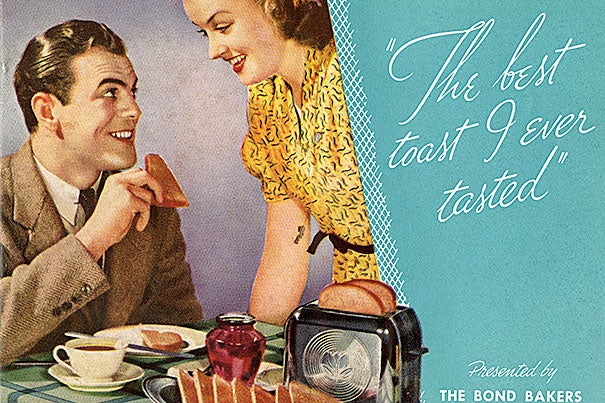 Cultural stereotypes around food remain, according to Marilyn Morgan, the professor behind the Harvard Summer School course “Gender, Food and Culture in American History." An early look: "The best toast I ever tasted," 1939 (photo 1); “How to enjoy your 1951 General Electric refrigerator-food freezer combination,” (photo 2); students participating in a cooking class, ca. 1929-34 (photo 3).