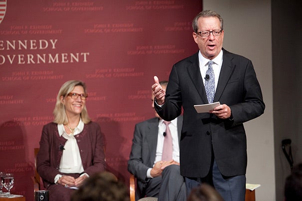 In studying the impact technology has had on journalism since 1980, former editor-in-chief of Time Inc. John Huey told the Kennedy School audience, “Our questions were simple: What happened? How did we blow it? What could have we done differently?” 