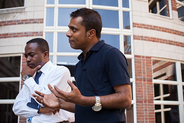 The Mason Fellowship will allow Luther Castillo (left), a medical doctor who established a community hospital in one of the poorest parts of Honduras, to take his work to the next level. The same is true for Mason Fellow Irfan Alam, who organized thousands of the estimated 10 million cycle rickshaw pullers in his native India.