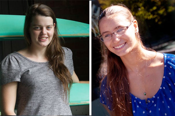 The similarities between Victoria Basedow (left) of Eden Hills, Australia — the incoming Harvard freshman from the farthest locale — and Cambridge's own Serena Blacklow — the closest — don't begin and end with their last names. The new students are also both rowers. 