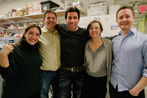 Research by Harvard Stem Cell Institute scientists shows that much lincRNA plays an important role in the genome, contrary to previously held beliefs. The research team includes Simona Lodato (from left), Loyal Goff, John Rinn, Paola Arlotta, and Martin Sauvageau.