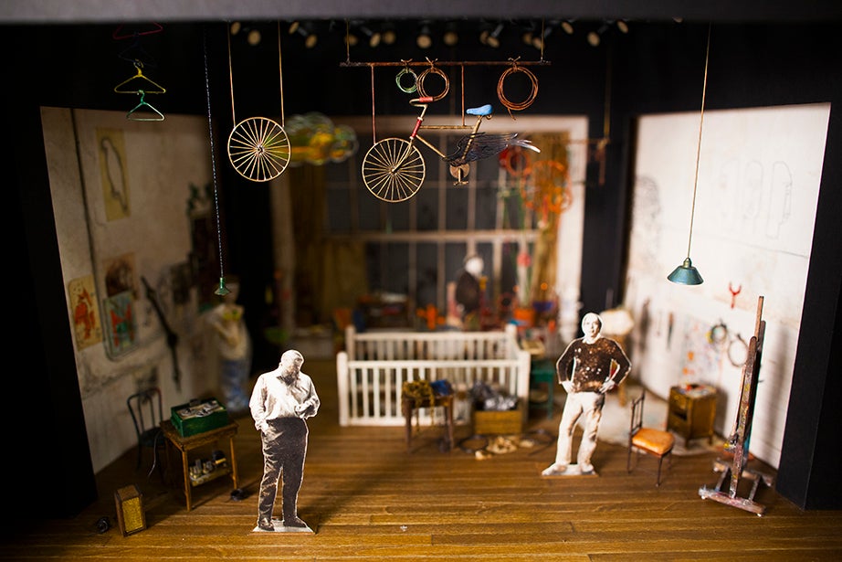 A half-inch-scale model for “Artist Descending a Staircase,” a 1972 Tom Stoppard radio play first adapted for the stage in 1989.