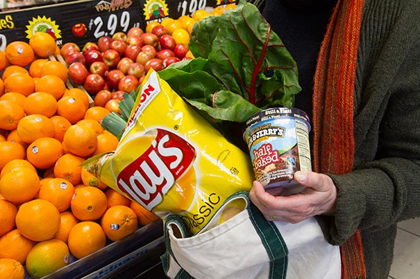 Bringing reusable bags when grocery shopping has its upside, notes a Harvard Business School study, but there's also a downside. While shoppers are more likely to purchase organic and “green” goods, they are also more likely to reward themselves with chips, cookies, and ice cream.