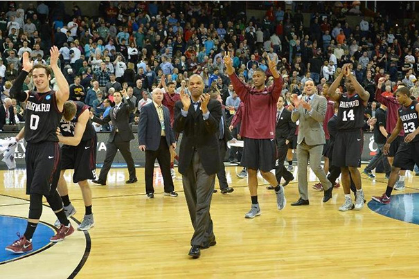 The Crimson celebrated its victory over Cincinnati to advance to the NCAA tournament third round.