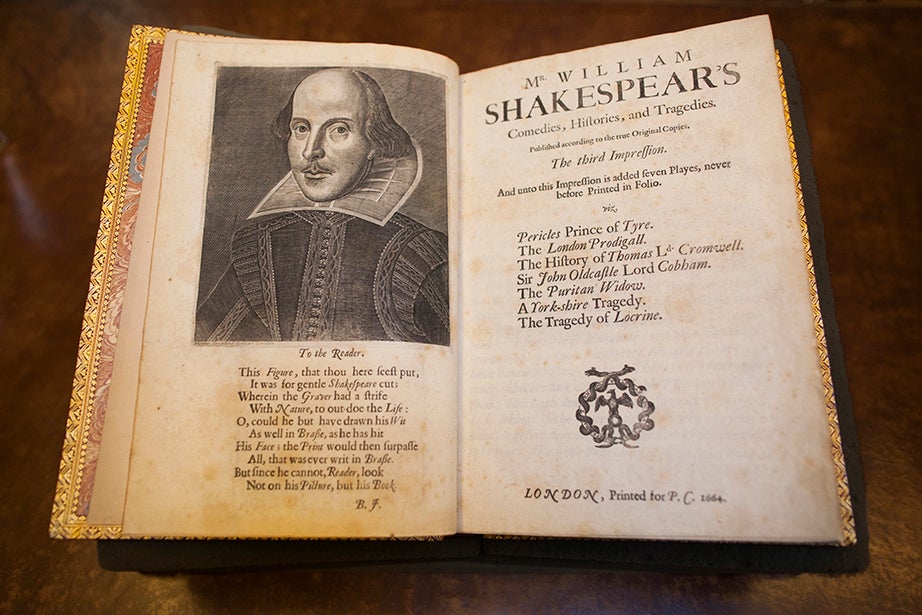A rare copy of William Shakespeare’s Third Folio is part of the collection.