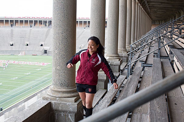 Rugby has “been a huge part of what I’ve done here, and a lot of the people I’m closest to at Harvard are my teammates," said Shelby Lin '14, who in the fall will head to Pembroke College at the University of Cambridge in England to study public health on a Harvard-Cambridge Scholarship.