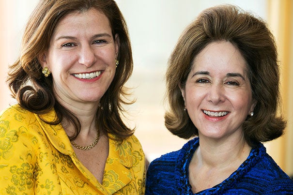 “I’ve always felt a deep sense of community with Harvard alumni and am truly honored to be given this position of trust and responsibility," said incoming Harvard Alumni Association president Cynthia A. Torres ’80, M.B.A. ’84 (right), who succeeds Catherine A. “Kate” Gellert ’93 (left).