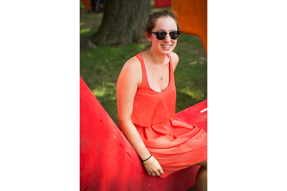 “I like to wear dresses,” said Tufts student Danielle Polland, who’s working in a Harvard psychology lab. The native New Yorker plans to explore the region this summer. “I’m headed to Cape Cod and Newport!”