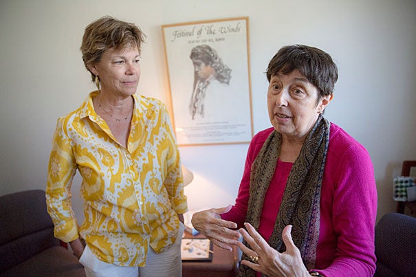 Harvard professor Barbara Hamm (left) directs the Victims of Violence program, founded by Judith Herman (right),  a clinical professor of psychiatry at Harvard Medical School, and Mary Harvey, an associate clinical professor of psychology at HMS (not pictured).