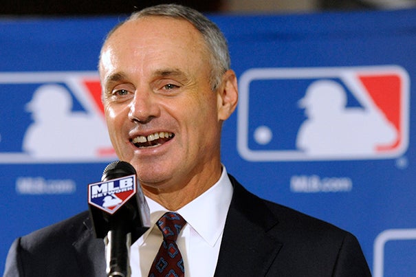 Robert Manfred, J.D. '83, was named the commissioner of Major League Baseball. He is the 10th commissioner in the history of the game. Raised a Yankees fan, he says he has "moved into a state of 'permanent neutrality.'"