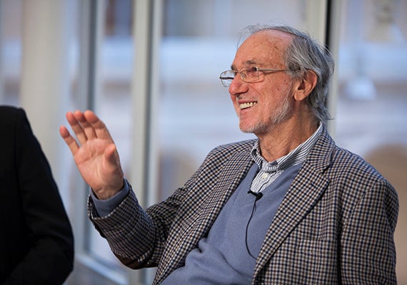 Italian architect Renzo Piano discussed his design for the renovated and expanded Harvard Art Museums during a visit to Cambridge earlier this year.