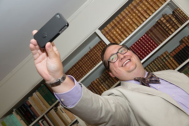 Kyle Courtney, a librarian and lawyer who works out of the Office for Scholarly Communication, advises students, staff, faculty, and many of the University’s 73 libraries on copyright issues, including selfies.