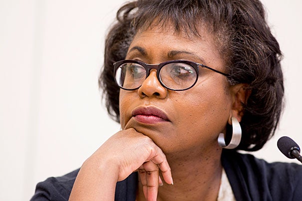 Anita Hill, on sabbatical from her position as a professor of law, social policy, and women’s studies at Brandeis University, said she is currently doing work related to the thousands of letters she has received since the 1991 hearings for U.S. Supreme Court nominee Clarence Thomas. 